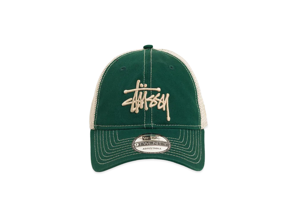Stussy New Era 9Twenty Washed Basic Trucker "Spruce"