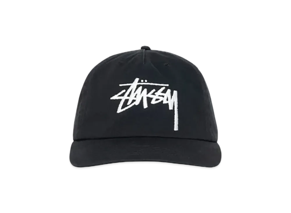 Stussy Mid-Depth Big Stock Snapback "Shadow Black"