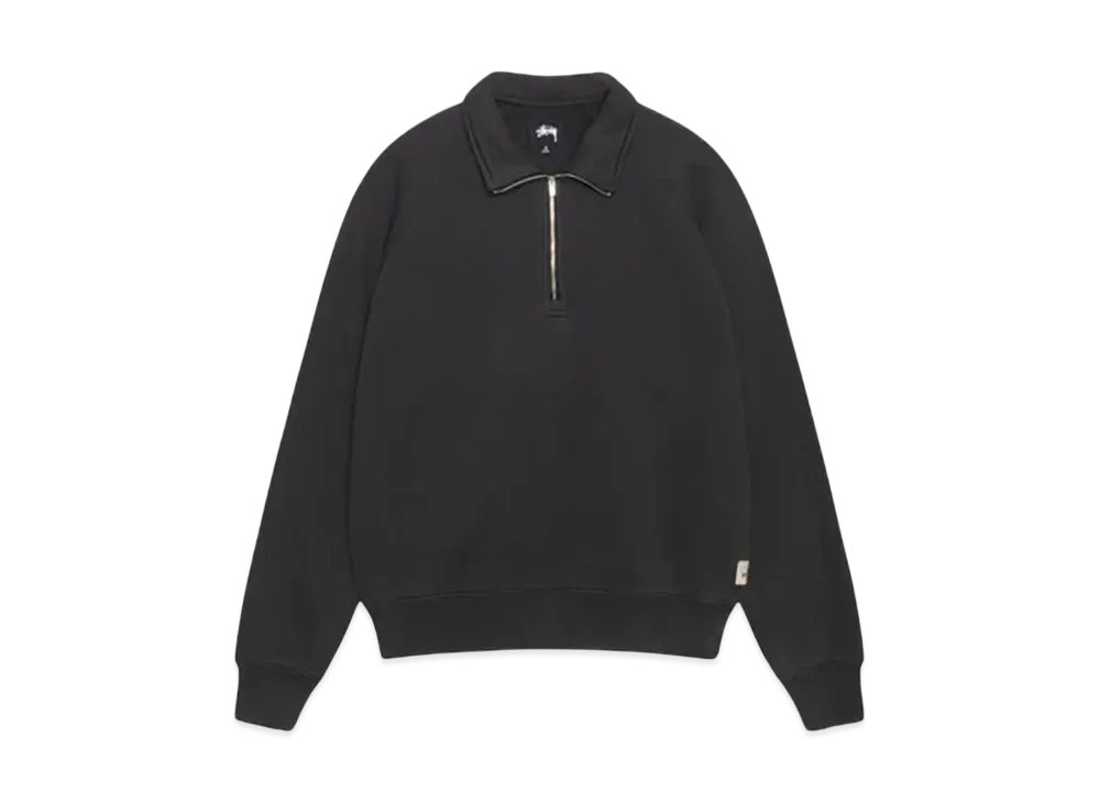 Stussy Relaxed Half Zip "Washed Black"