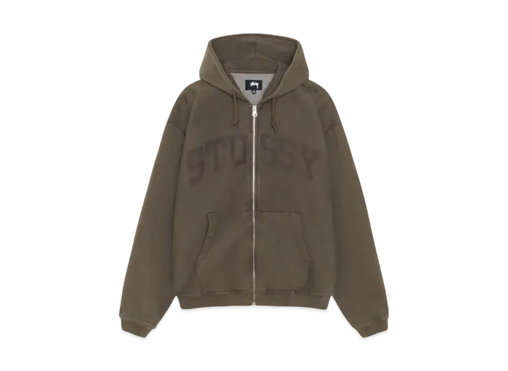 Stussy Zip Hoodie Faded Graphic "Olive"