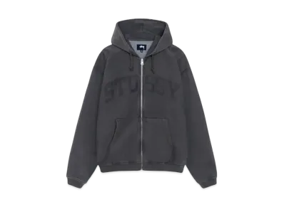 Stussy Zip Hoodie Faded Graphic "Washed Black"