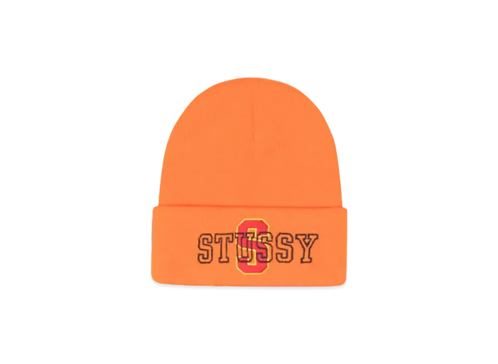 Stussy Cuff Beanie Varsity S "Orange"