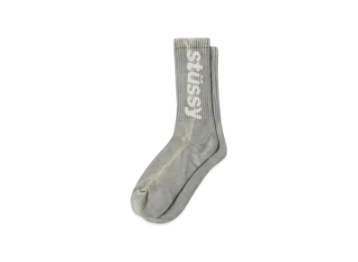 Stussy Washed Helvetica Crew Sock "Grey"