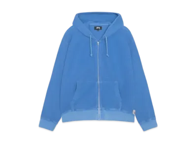 Stussy Double Layer Waffle Zip Hoodie "Blue"