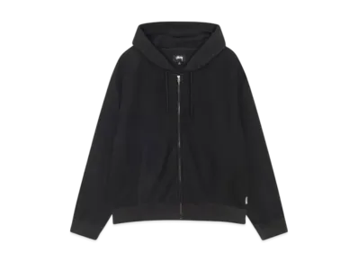 Stussy Double Layer Waffle Zip Hoodie "Black"