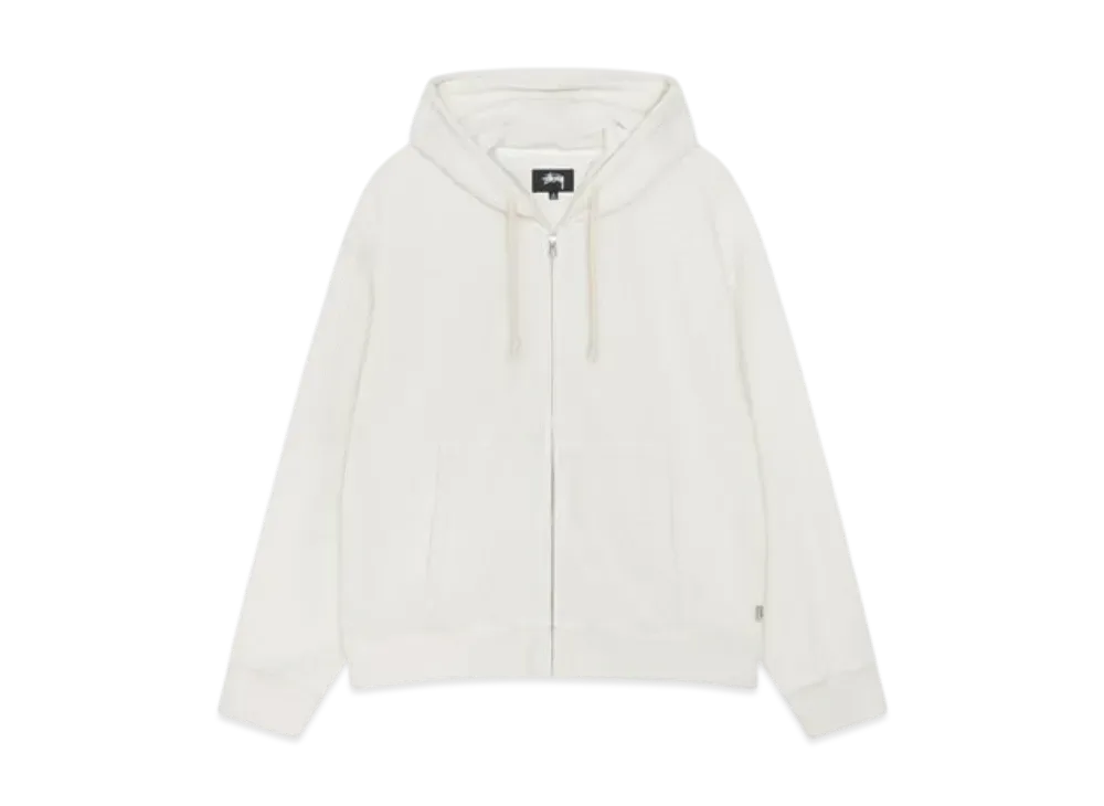 Stussy Double Layer Waffle Zip Hoodie "Off White"