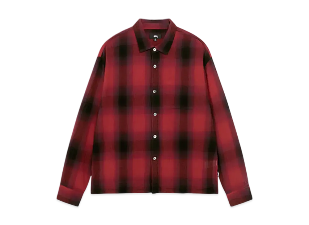 Stussy Loose Weave Plaid Shirt "Red"