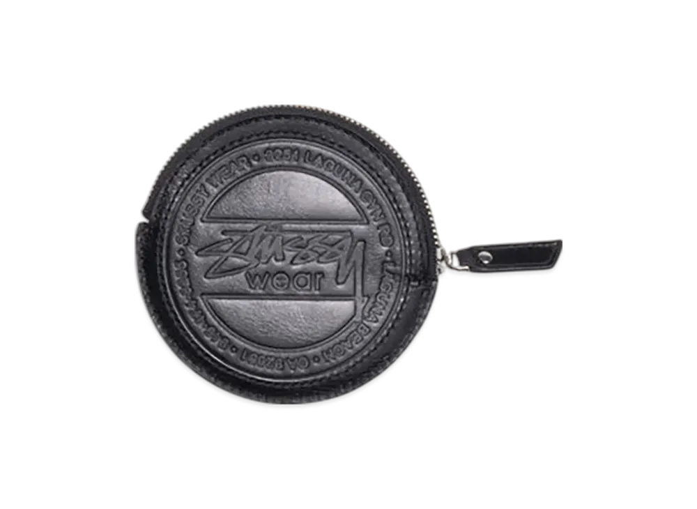 Stussy Surf Dot Leather Pouch "Black"