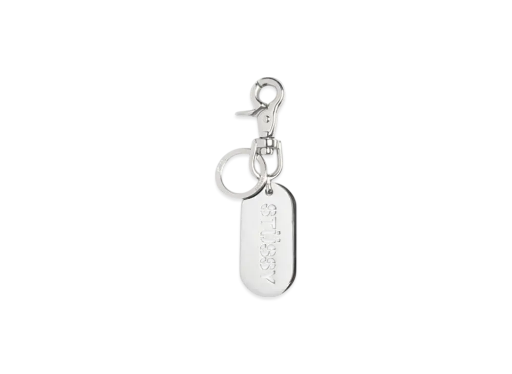 Stussy Metal Tag Keychain "Silver"