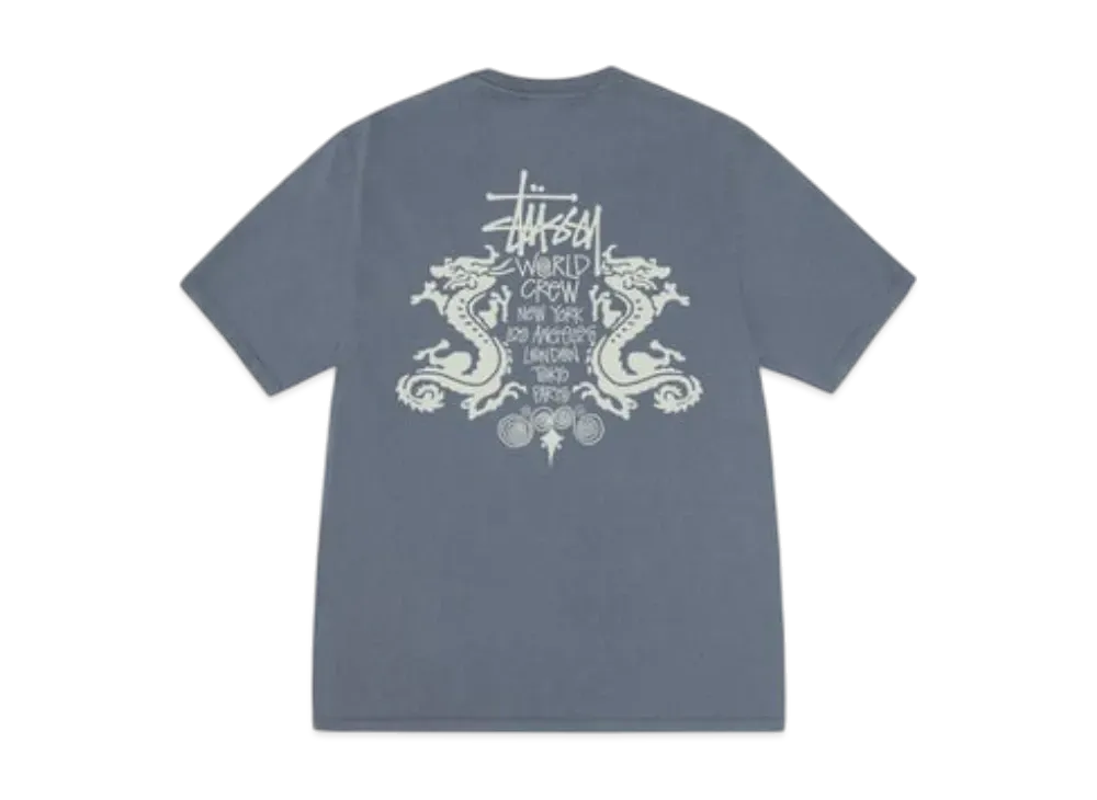 Stussy Double Dragon Tee Pigment Dyed "Navy"