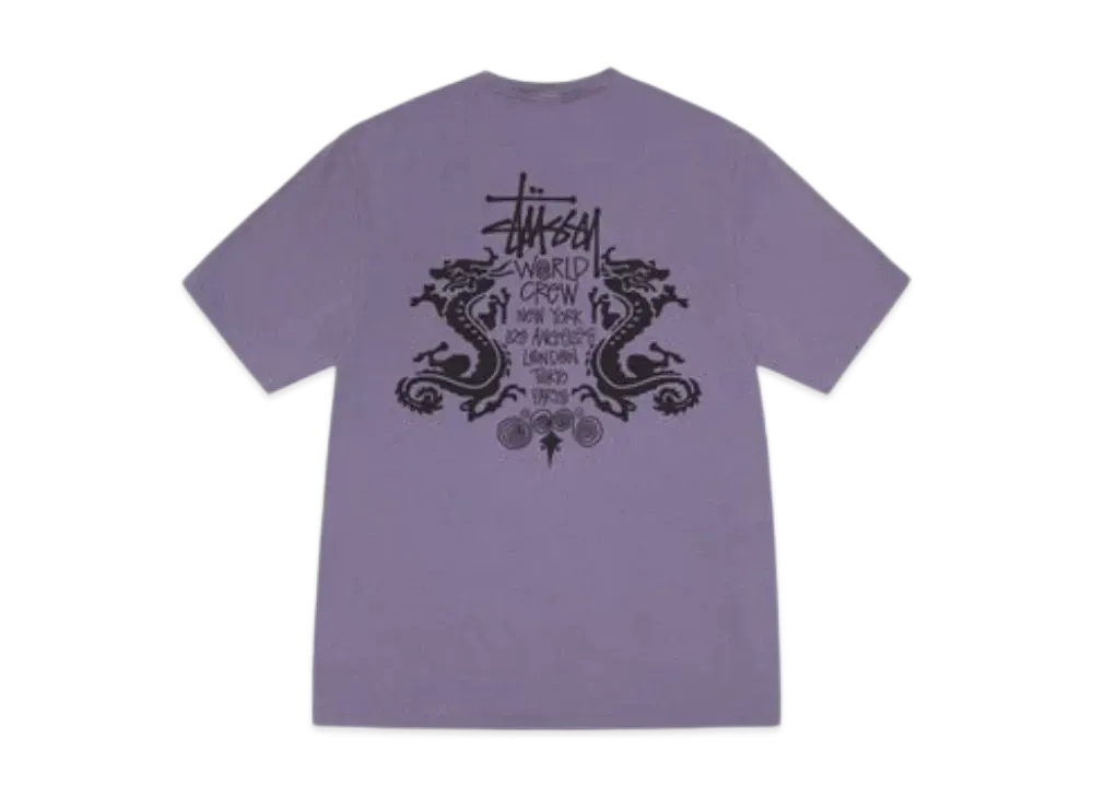 Stussy Double Dragon Tee Pigment Dyed "Grape"