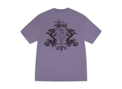 Stussy Double Dragon Tee Pigment Dyed "Grape"