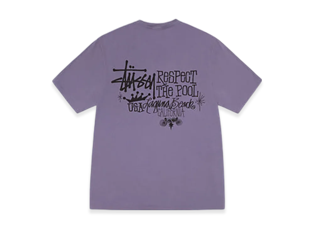 Stussy Respect The Pool Tee Pigment Dyed "Grape"