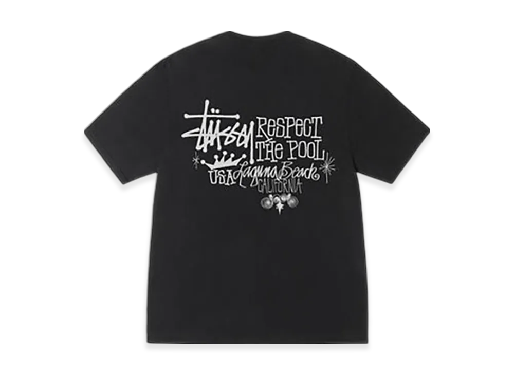 Stussy Respect The Pool Tee Pigment Dyed "Black"