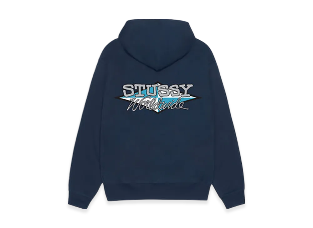 Stussy Worldwide Diamond Hoodie "Navy"