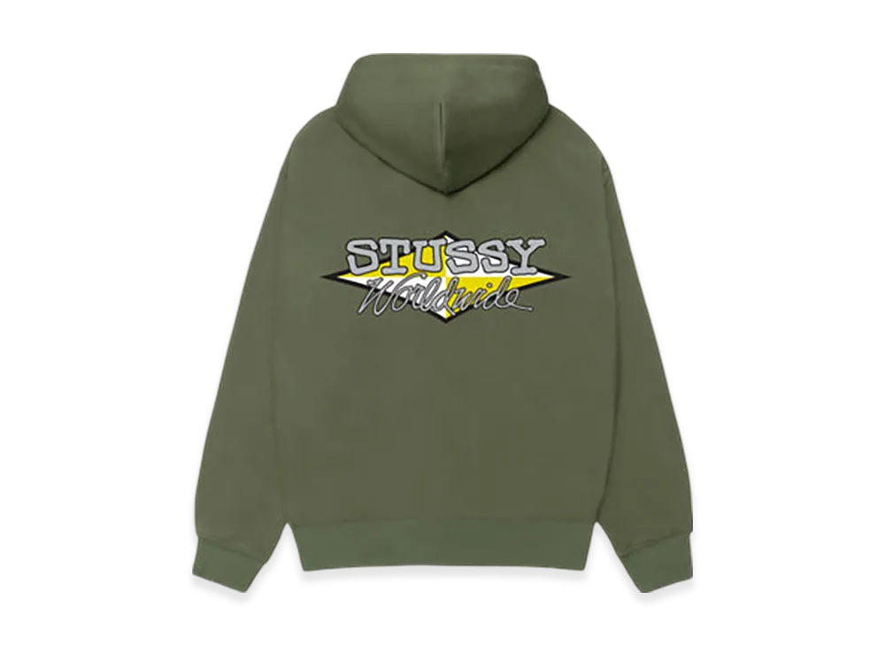 Stussy Worldwide Diamond Hoodie "Olive"