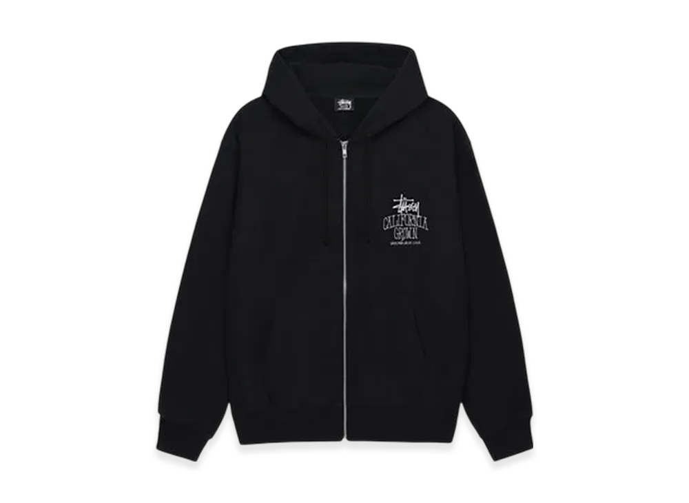 Stussy Cali Grown Zip Hoodie "Black"