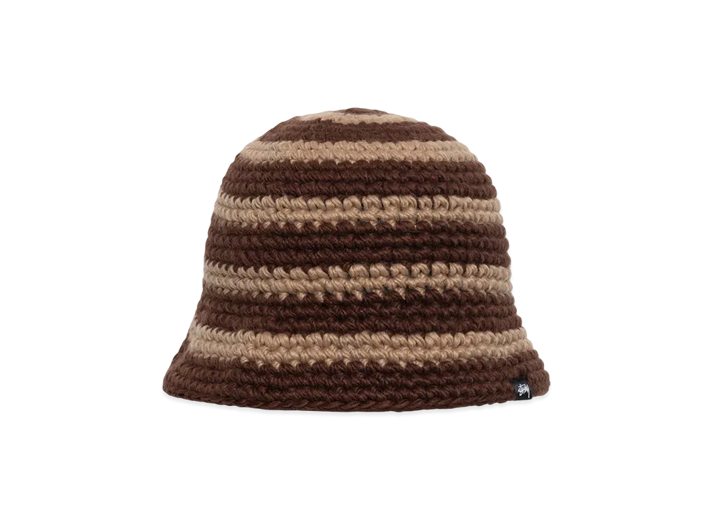 Stussy Swirl Knit Bucket Hat "Brown"