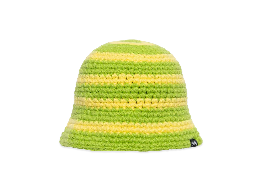 Stussy Swirl Knit Bucket Hat "Lime"