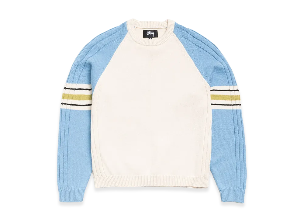 Stussy Stripe Raglan Crew "Blue"