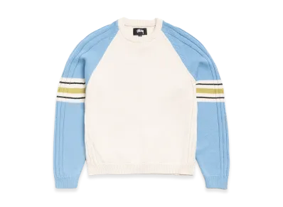 Stussy Stripe Raglan Crew "Blue"