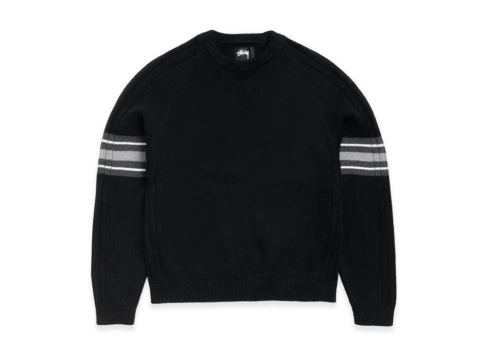 Stussy Stripe Raglan Crew "Black"