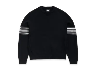 Stussy Stripe Raglan Crew "Black"