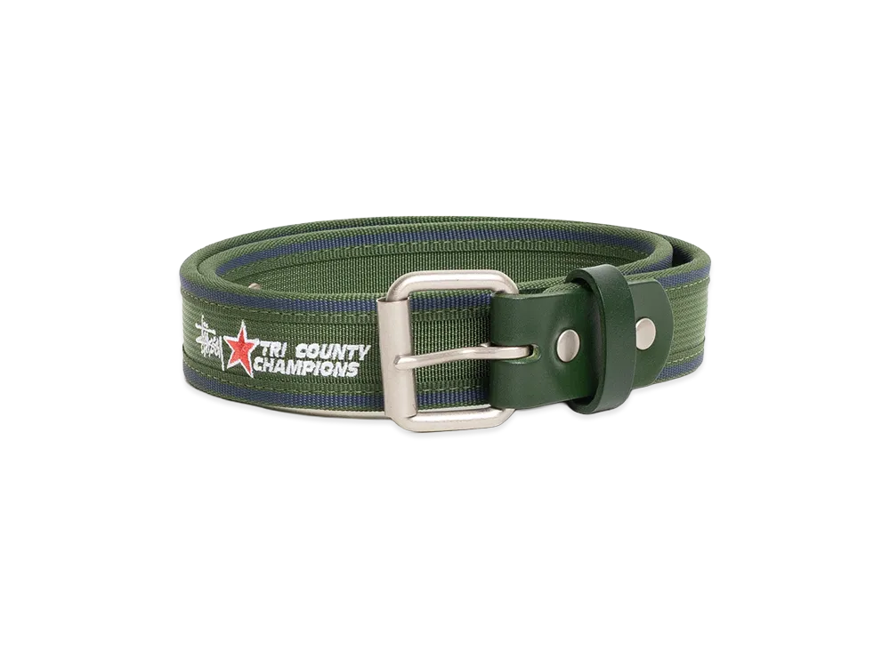 Stussy Tri County Webbing Belt "Green"