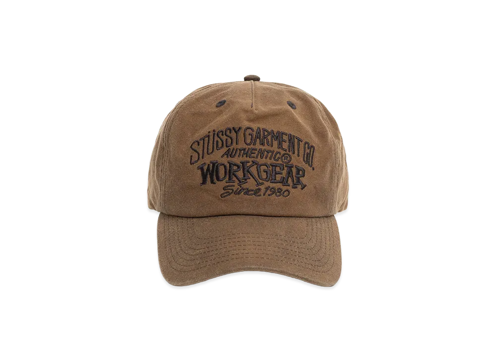 Stussy Mid-Depth Workgear Waxed Snapback "Brown"
