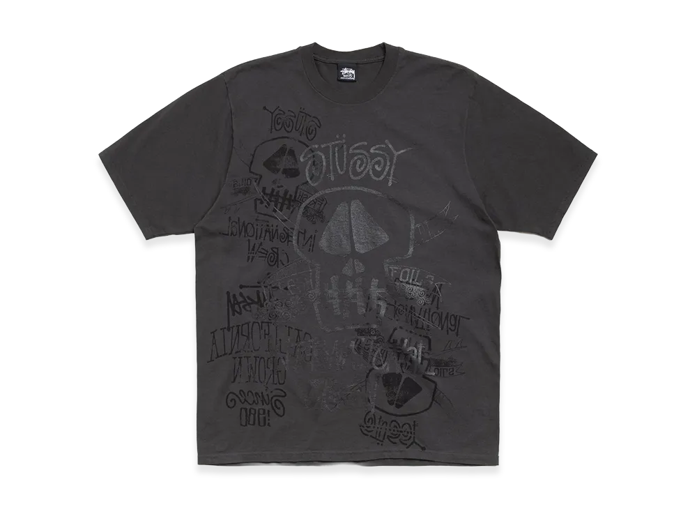 Stussy Skulls Tee Pigment Dyed "Faded Black"