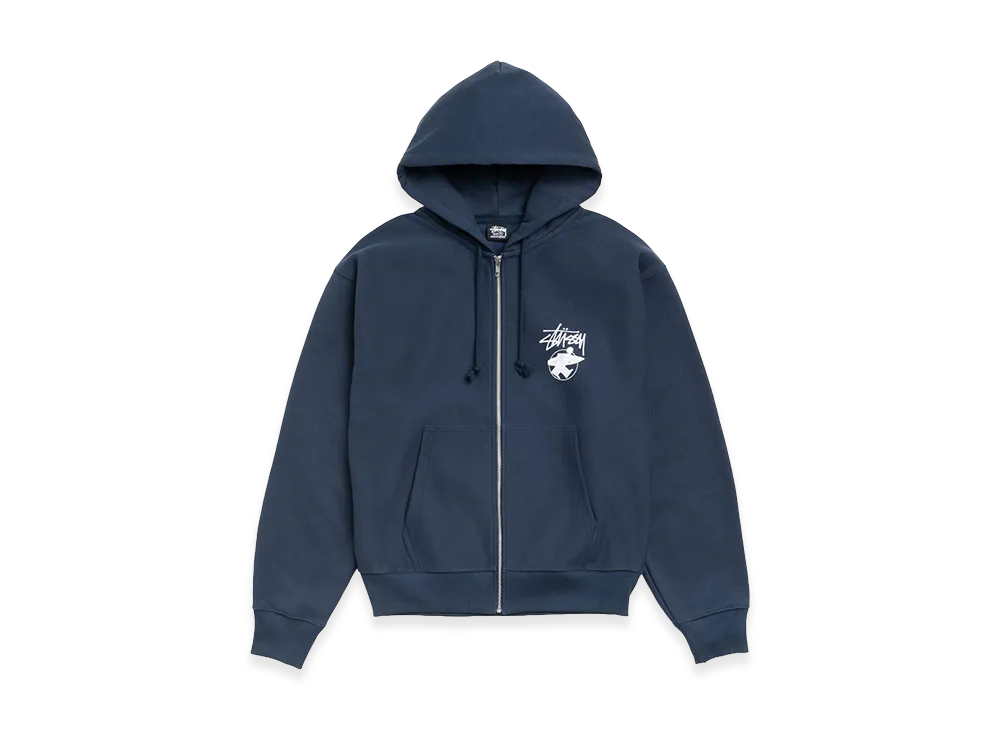 Stussy Long Haul Zip Hoodie "Navy"