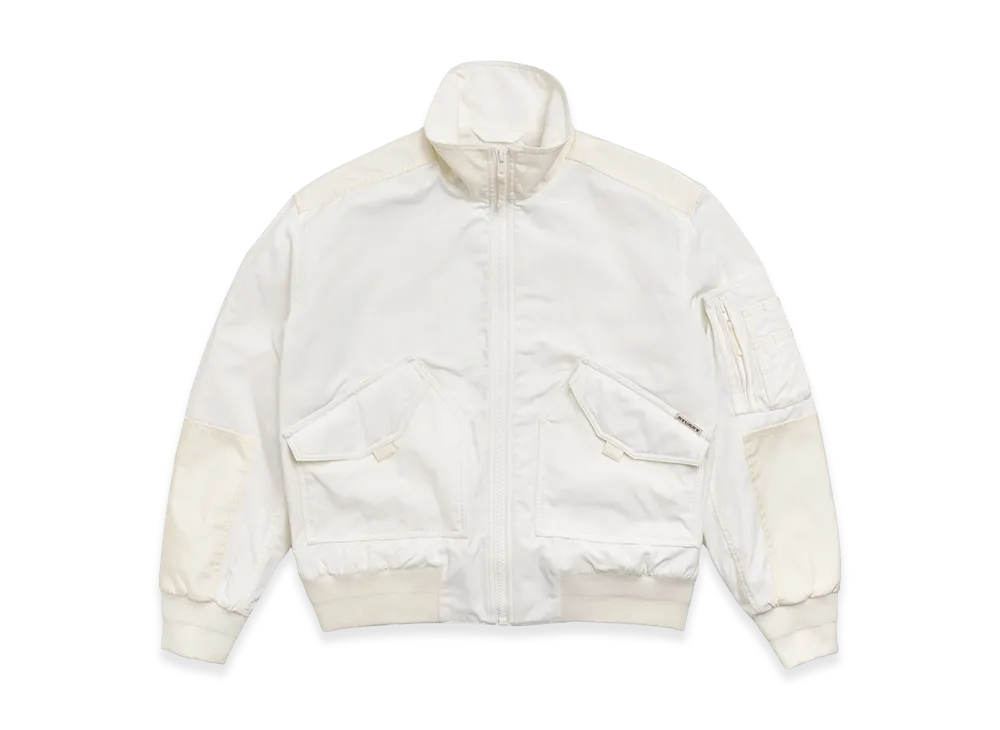 Stussy Mock Neck Flight Bomber "White"