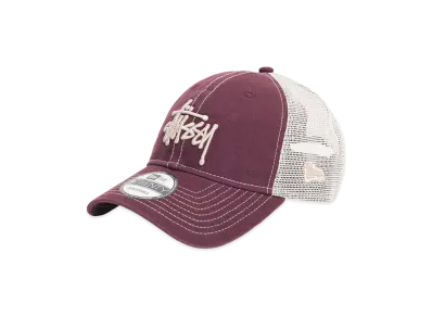 Stussy NEW ERA 9Twenty Washed Basic Trucker "Maroon"