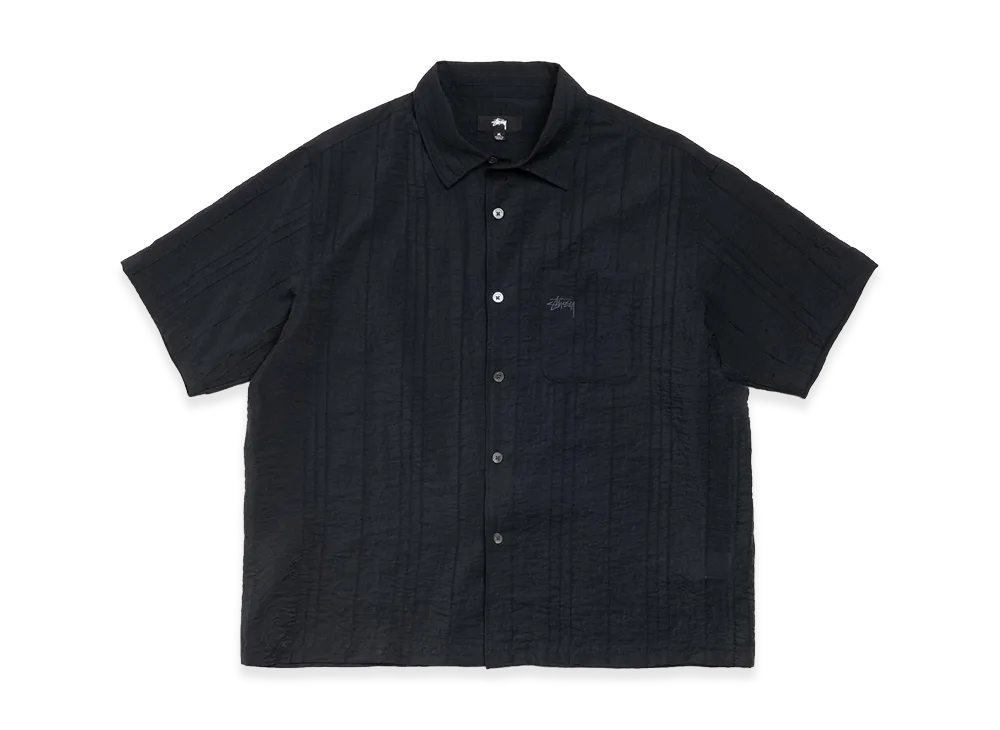 Stussy Pleated Textured Shirt "Black"