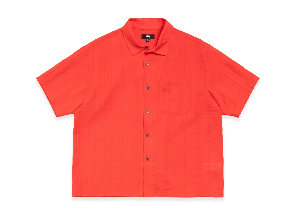 Stussy Pleated Textured Shirt "Red"