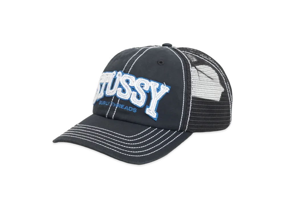 Stussy Mid-Depth Burly Threads Trucker "Black"