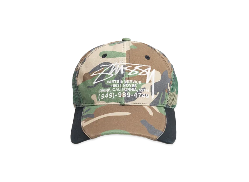 Stussy Parts & Service Mesh Cap Stussy Parts & Service Mesh Cap