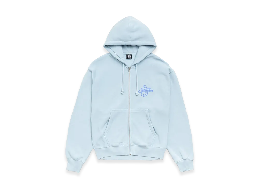 Stussy Surf Size Zip Hoodie "Sky Blue"