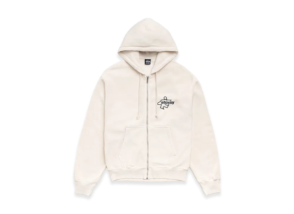 Stussy Surf Size Zip Hoodie "Bone"