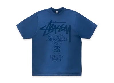 Stussy World Tour Tee "Sun Faded Navy"