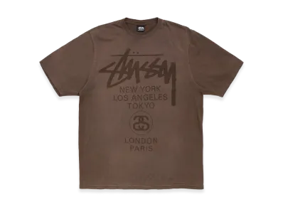 Stussy World Tour Tee "Sun Faded Brown"
