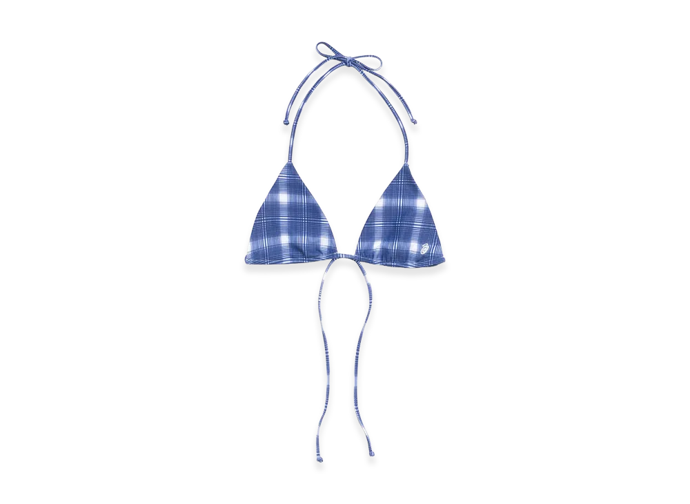 Stussy Women's Triangle Bikini Top "Navy Plaid"