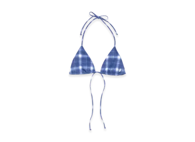 Stussy Women's Triangle Bikini Top "Navy Plaid"