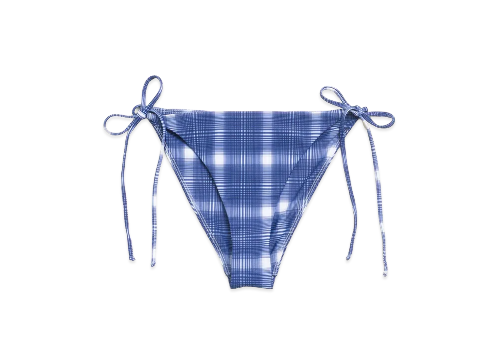 Stussy Women's Side Tie Bikini Bottom "Navy Plaid"