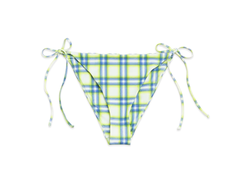 Stussy Women's Side Tie Bikini Bottom "Green Plaid"