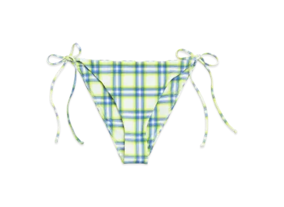 Stussy Women's Side Tie Bikini Bottom "Green Plaid"