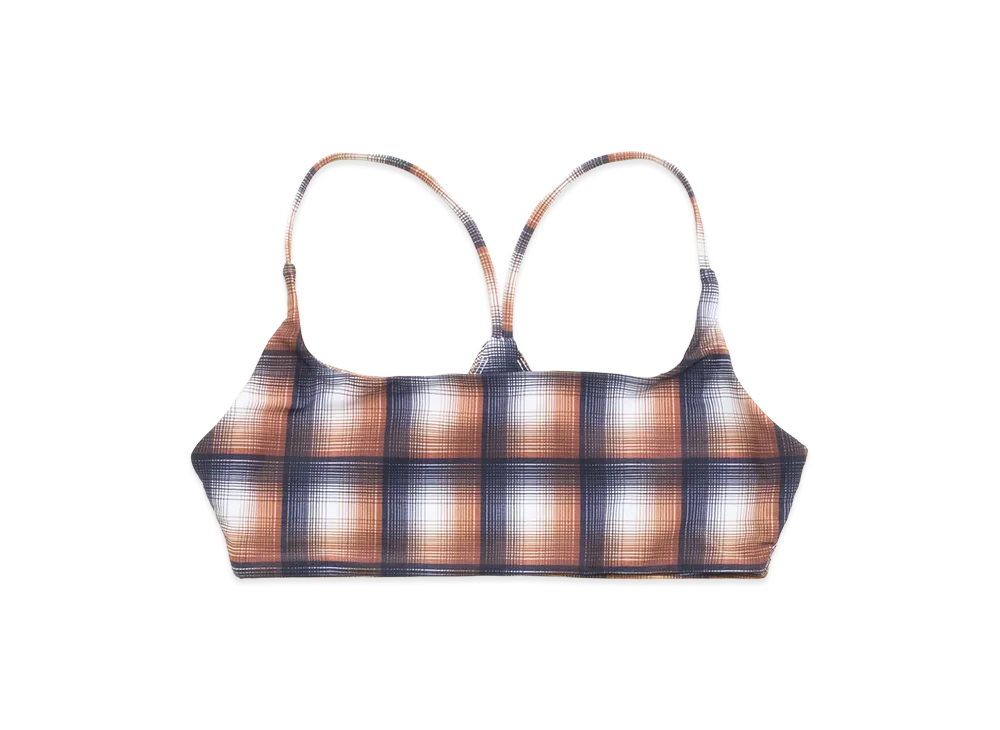 Stussy Women's Halter Bikini Top "Brown Plaid"