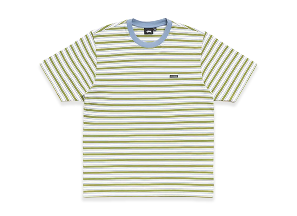 Stussy Beach Stripe Tee "Moss"