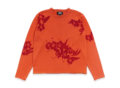 Stussy Floral Roll Neck Sweater "Rust"