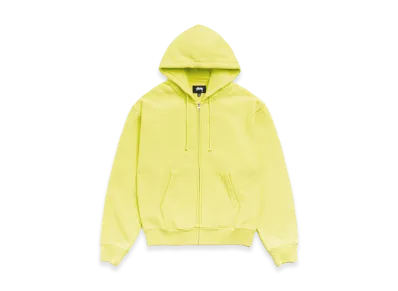 Stussy Cursive Applique Zip Hoodie "Lime"
